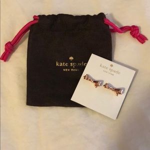 Kate Spade Rose Gold Bow Earrings- New!